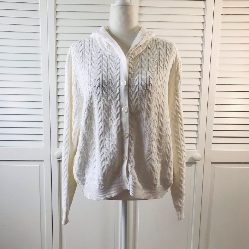 3/$25 BOB TIMBERLAKE White Button Up Hooded Cardigan
